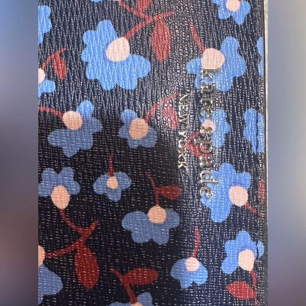 Kate Spade Blue and Red Floral Wallet - Picture 4 of 5